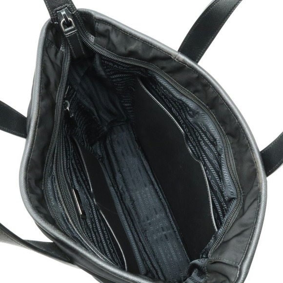 Prada Bag Leather Nero Nylon Tote Black 2WAY - Picture 5 of 9